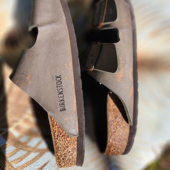 Birkenstock Arizona Sandals Taupe Suede W7 - Picture 7 of 7